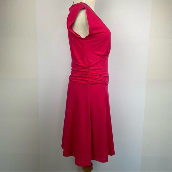 PHILOSOPHY Fuchsia Pink V-neck Midi Modal Dress - Picture 3 of 6